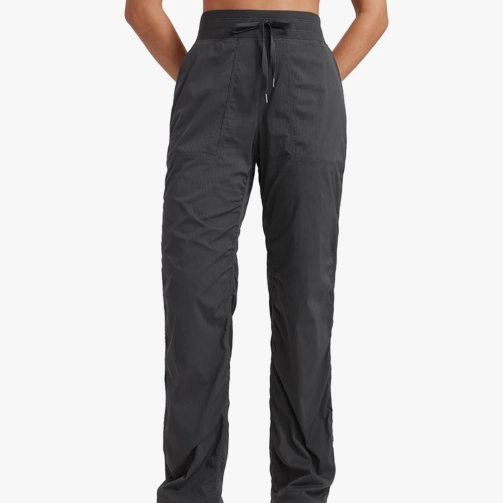 CRZ YOGA Ink Gray Straight Leg Workout Pant- Adjustable Fit